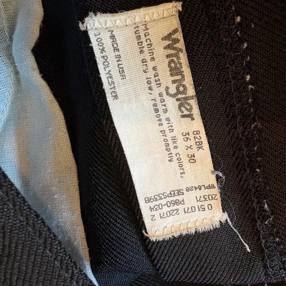 Vintage Wrangler Lot of 2 Pants Mens Size 36x30 Black 82BK Slim Fit Boot USA